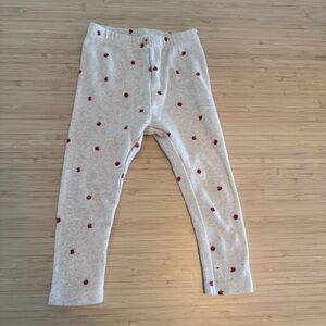 Girls Zara Apple 18-24 Months Gray and Red Patterned Leggings